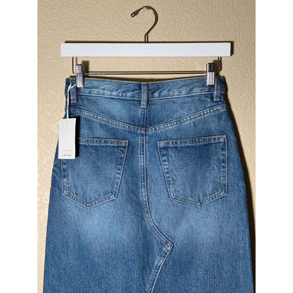 NWT & Other Stories Long Frayed Edge Denim Maxi Skirt - Picture 7 of 9